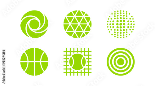 Abstract Geometric Designs in Green, Perfect for Logos, Icons, And Visual Branding Elements