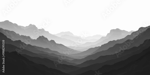 A misty morning sunrise illuminates the snow capped Alps as fog drifts over the mountain peaks and forest valleys under a glowing dawn sky