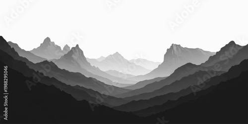 A breathtaking sunrise view of the snow-capped Alps peaks piercing through morning mist and clouds over a vast mountain valley forest landscape under a glowing horizon sky