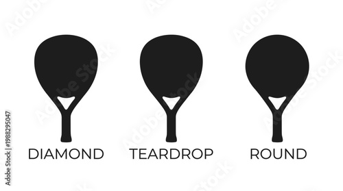 Innovative Graphic Design Comparing Different Racket Head Shapes for Sports and Recreation