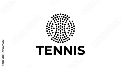 Minimalist Tennis Symbol Icon On White Background, Simple Logo Design Graphic