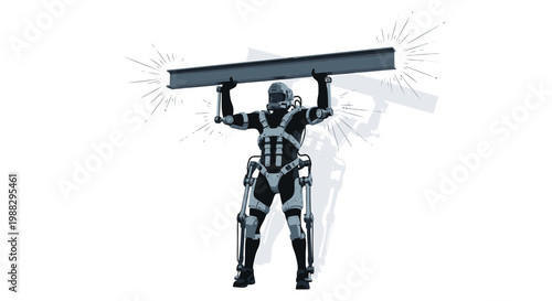 Robotic figure, futuristic robot, metallic humanoid, sci-fi character, mechanical being