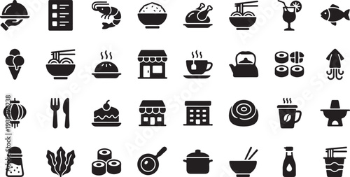 Black and white line collection of household kitchenware and tools line household kitchenware utensils