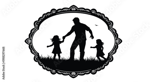 Heartwarming father's day silhouette dad with children perfect gift idea family celebration