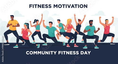 People Doing Fitness Exercise Training Together At Community Sport Session Motivation