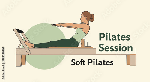 Pilates Workout and Flexibility Training with Equipment, a Fitness Focused Illustration