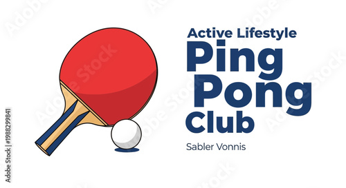 Ping Pong Club: Energetic Illustration Of Active Lifestyle, Sport and Leisure Activities
