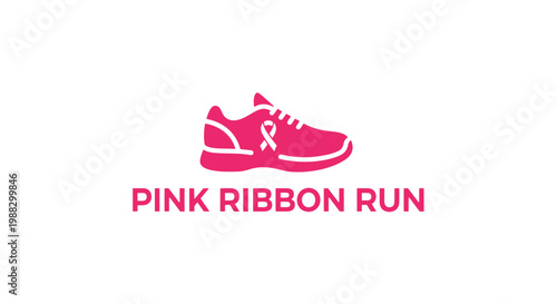 Pink  Run Event  For Breast Cancer Awareness Is Shown With  Stylish Shoe Imagery