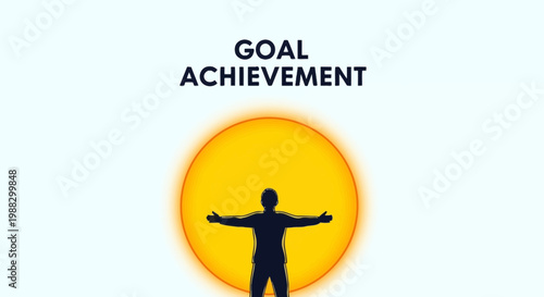 Person Embracing The Sun Represents Goal Achievement Success And Fulfillment