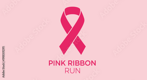 Pink Ribbon Run: A Symbol Of Support And Awareness On A Pink Colored Background