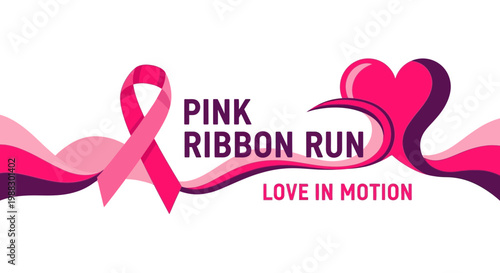 Pink Ribbon Run: A Vibrant and Artistic Design Celebrating Hope, Unity, and Love