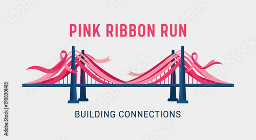 Pink Ribbon Run: A Vibrant and Artistic Representation of Hope and Community Spirit