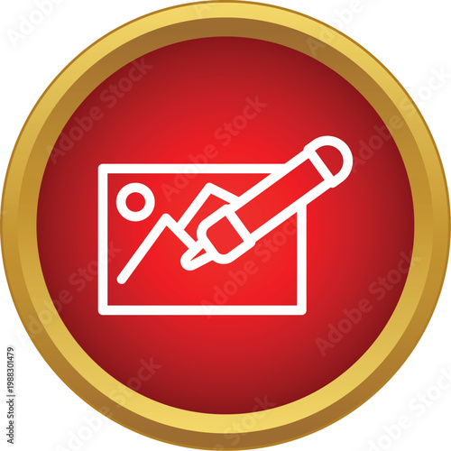 Editing image icon representing graphic design and photo correction