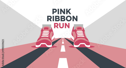 Pink Ribbon Run: A Vibrant Illustration of Fitness, Health, and Fundraising Event Imagery