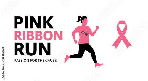 Pink Ribbon Run: A Vibrant Illustration of Marathon and Passion for the Cause in Action