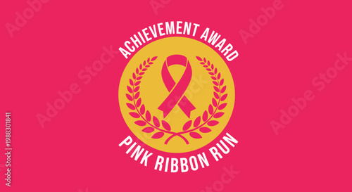 Pink Ribbon Run Achievement Award For Fundraising And Breast Cancer Awareness Event