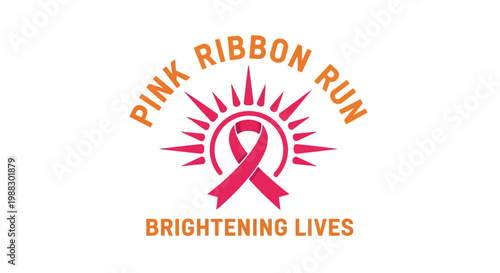 Pink Ribbon Run Design Showcasing Awareness and Community Support for a Noble Cause