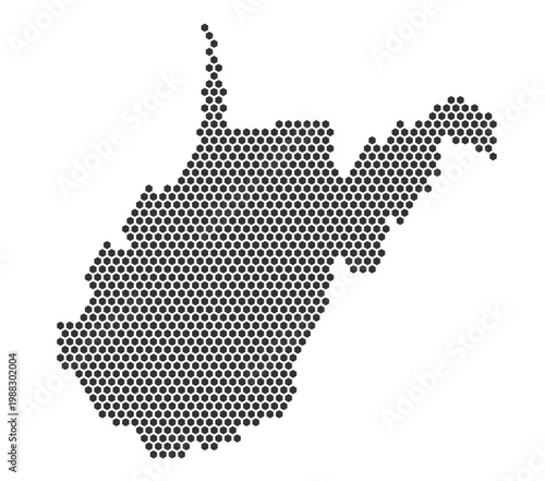 hexagonal dotted map usa