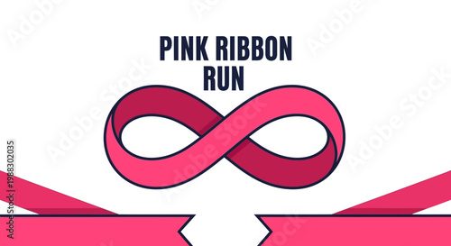 Pink Ribbon Run: An Image Dedicated to Support and Awareness for the Cause.