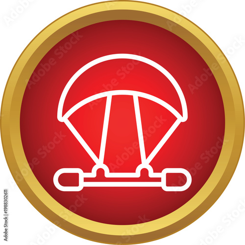 Parachute symbol representing air sports, skydiving, and adventure