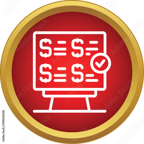 Menu board displaying dish names and prices with a dollar sign