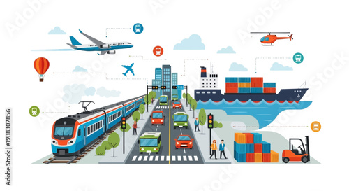 Global Logistics and Transportation Network: Air, Sea, Road, and Rail