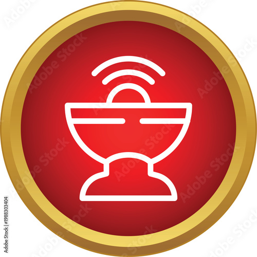 Satellite dish sending wireless signal, representing communication technology