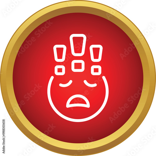 Sad face emoticon with exclamation marks indicating a problem or critical error