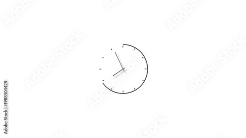Abstract clock icon illustration. Digital and analog clock 24 hours isolated on white background.