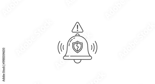 Alarm Bell with Warning Sign.