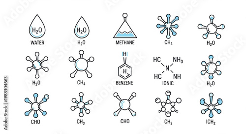 Collection of Chemical Molecular Structures and Formulas.