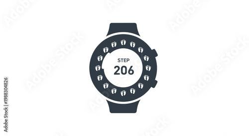 Black smart watch with white screen.