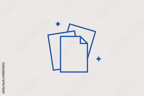 Stacked paper sheets line icon for printer supply and creative writing projects. Versatile Vector Illustration for publishing company logos and office paperwork infographics.