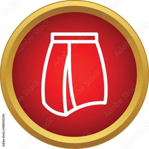 Skirt vector icon representing female apparel and fashion in a round button