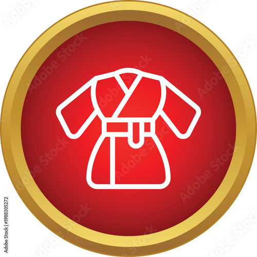 Martial arts gi for judo or karate with a belted robe