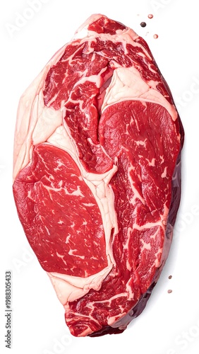 Raw steak, top view