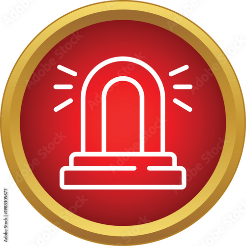 Red alarm siren icon flashing, indicating an urgent security warning or incident