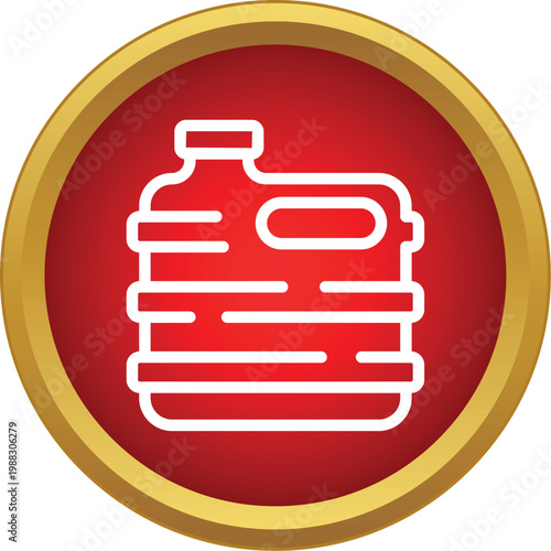 Water gallon bottle icon representing hydration and liquid storage