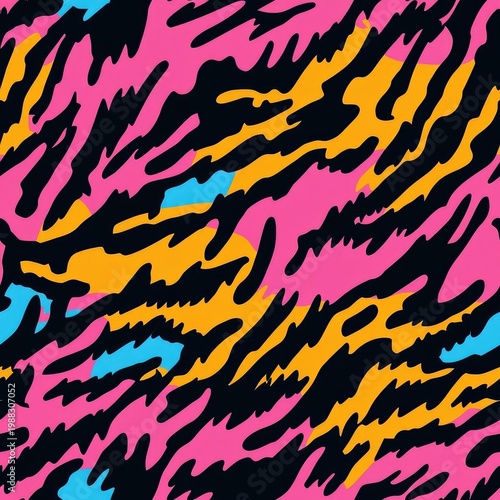 colorful tiger skin seamless pattern background illustration