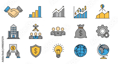 Collection of Business and Finance Icons.
