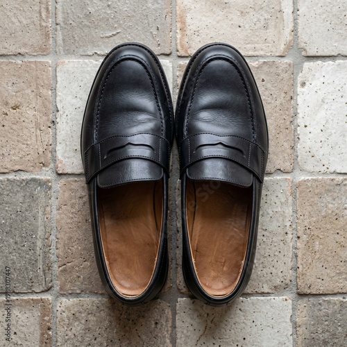black leather shoes