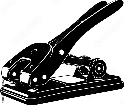 Black silhouette of a hole punch on a isolated on white background
