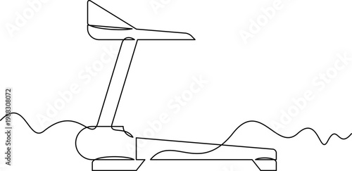 one line art Treadmill vector illustration. line art, one continuous line, simple, hand drawn and sketch style. for icons, symbols, signs or logos. PNG