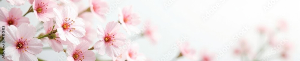 Fototapeta premium Delicate gypsophila blossoms scattered on white , white flowers, romance, pastel