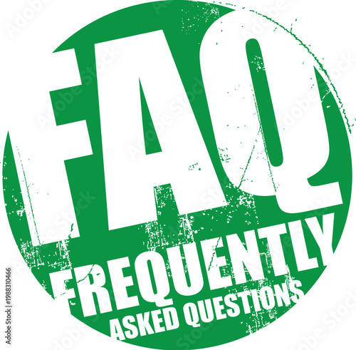 FAQ. Frequently Asked Questions Vector Rubber Stamp.