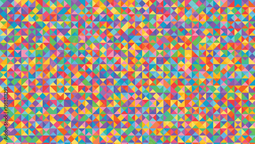 Seamless vibrant low poly triangle mosaic background with colorful geometric pattern, abstract modern texture for wallpaper, packaging and creative surface design