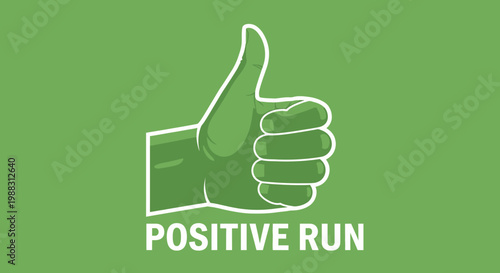 Positive Approval Illustration Depicting Thumb Up Gesture and Green Design
