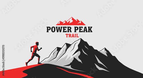 Power Peak Trail Running Mountain Race Logo Design