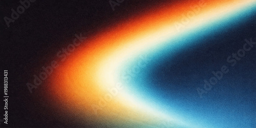 An abstract blue and orange space background featuring a bright sun and planet with glowing light rays and motion wave patterns for a cosmic art wallpaper design