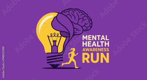 Promoting Mental Wellness Via Running with A Brainy Lightbulb Idea and Awareness